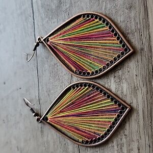 Multi Color Thread Earrings